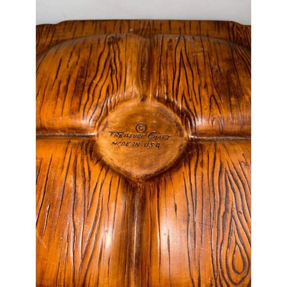 Vintage Treasure Craft Ceramic Divided Serving Tray Platter Yellow Drip Glaze - Picture 9 of 9